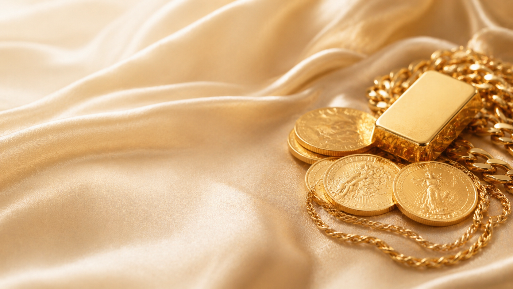 Gold, Münzen und Schmuck